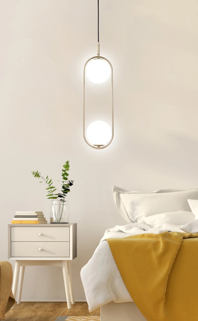 Candellux Mosadzný závesný luster Cordel pre žiarovku 2x G9 32-73464