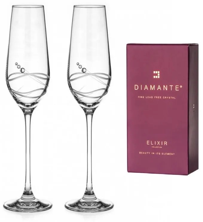Diamante poháre na šampanské Venezia s kryštálmi Swarovski 230 ml 2KS