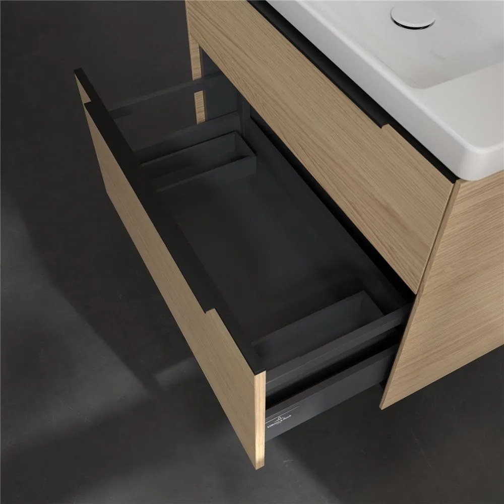 VILLEROY &amp; BOCH Subway 3.0 závesná skrinka pod umývadlo, 2 zásuvky, 772 x 478 x 429 mm, Nordic Oak, C57401VJ