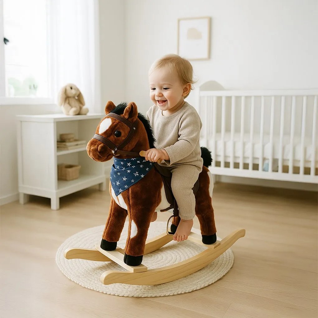 Hojdací koník s melódiou a šatkou Baby Mix Artur