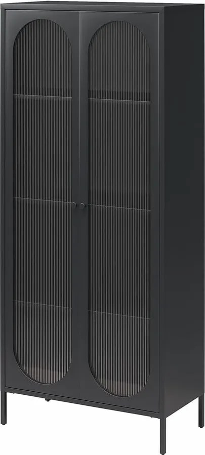 Čierna kovová vitrína 80x186x40 cm Luna – Støraa