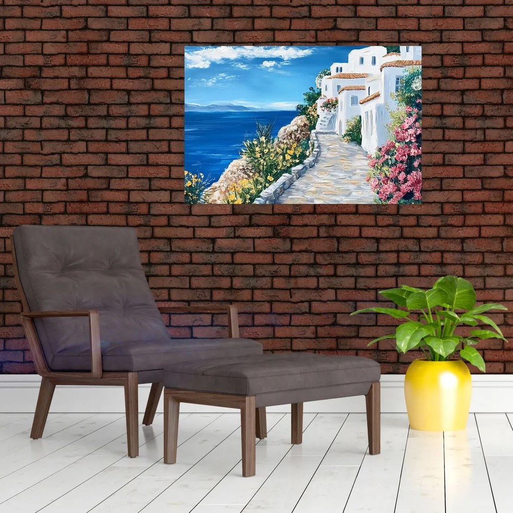 Obraz - Ulička pri mori (90x60 cm)