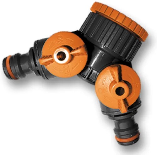 Rozdeľovač záhradných hadíc s 2 koncovkami