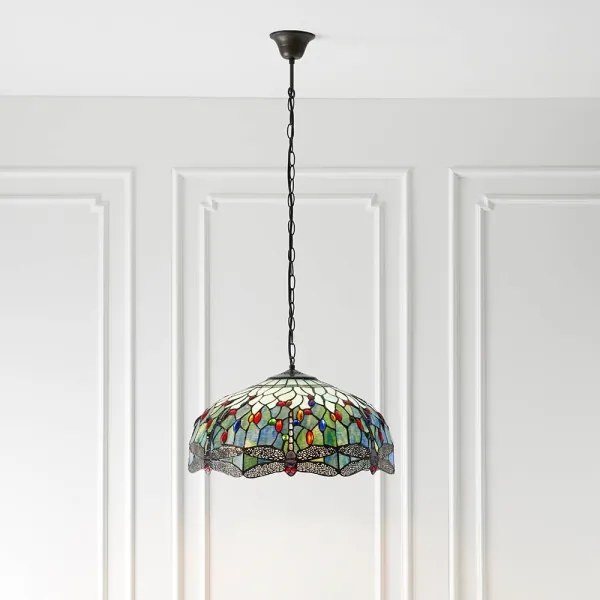 Endon 66148 - Luster na reťazi Tiffany DRAGONFLY 3xE27/60W/230V pr. 50 cm