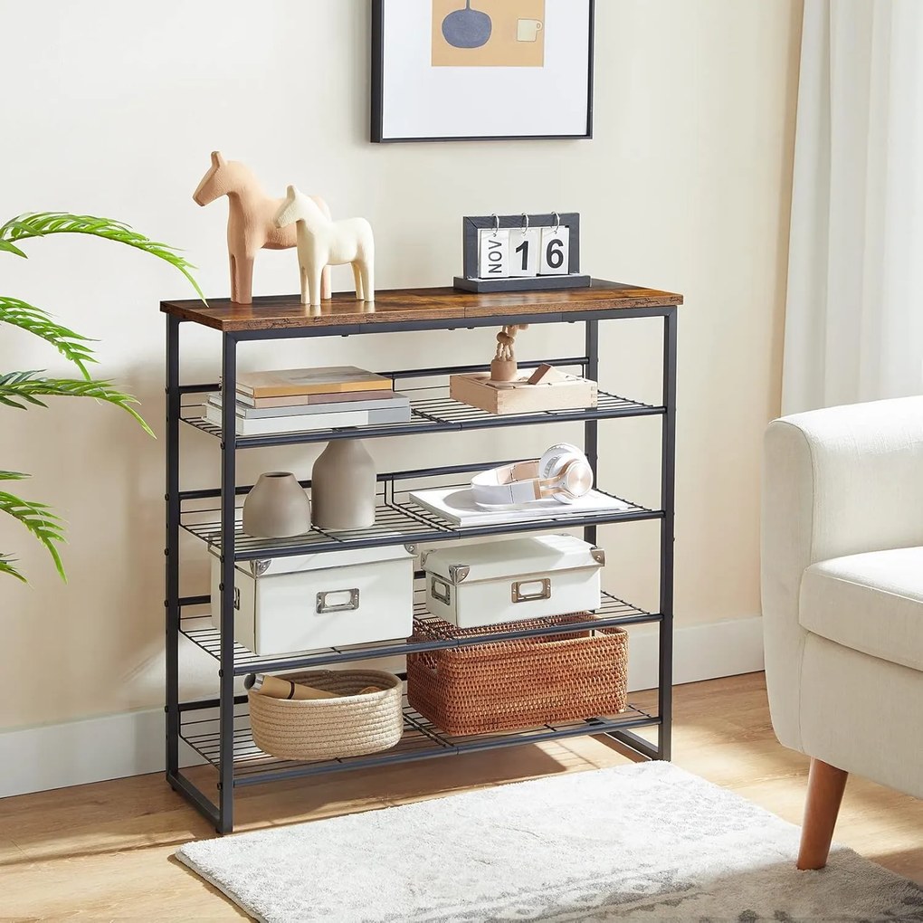 Botník Vasagle Fenaro 75,2 cm hnědý/černý