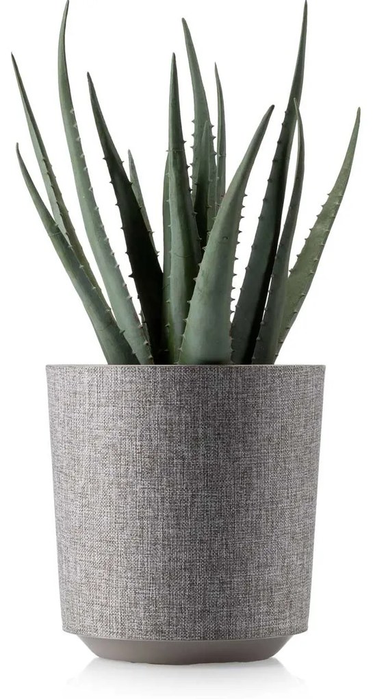PLASTOVÝ KVETINÁČ ALOE TX 19,5X20 CM BÉŽOVÁ