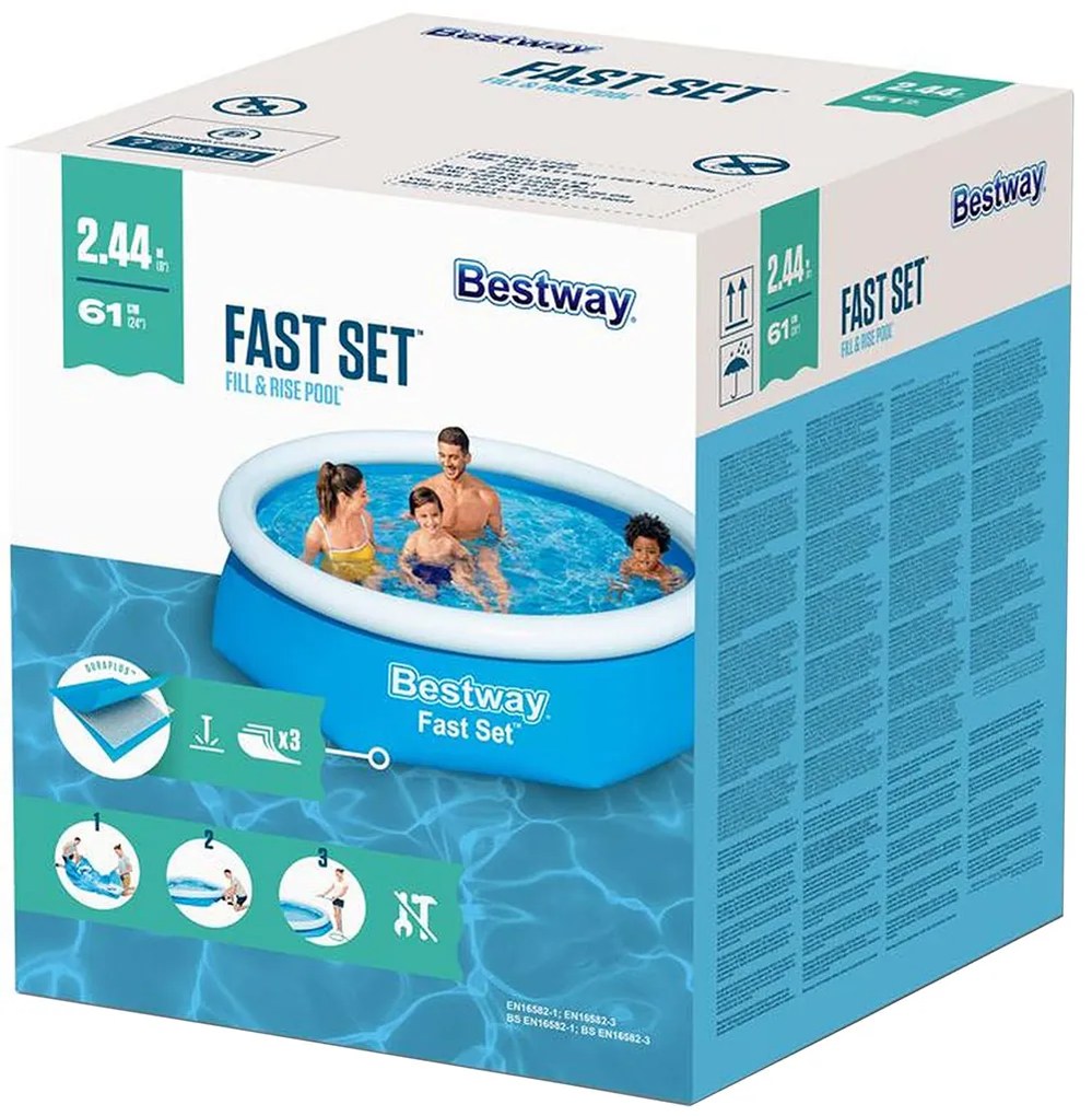 BESTWAY Fast Set Bazén 244 x 61 cm, bez filtrácie 57448