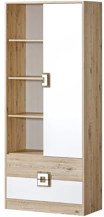 Vitrína Nico 80 biela/svetlý dub nr-4