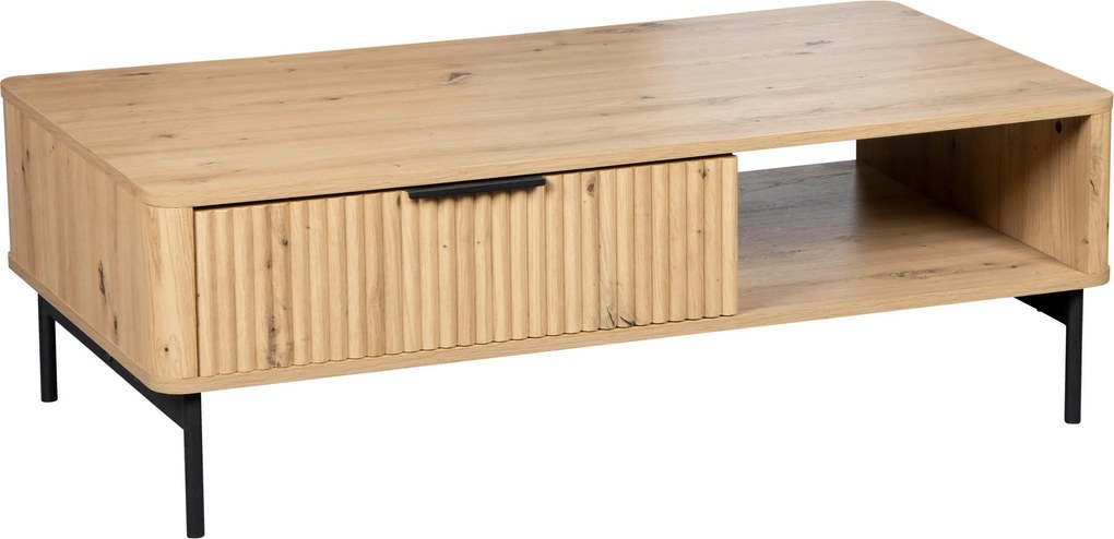 XXXLutz KONFERENČNÝ STOLÍK, čierna, dub artisan, kov, kompozitné drevo, 110/60/37 cm MID.YOU - Stolíky do obývačky - 002798031605