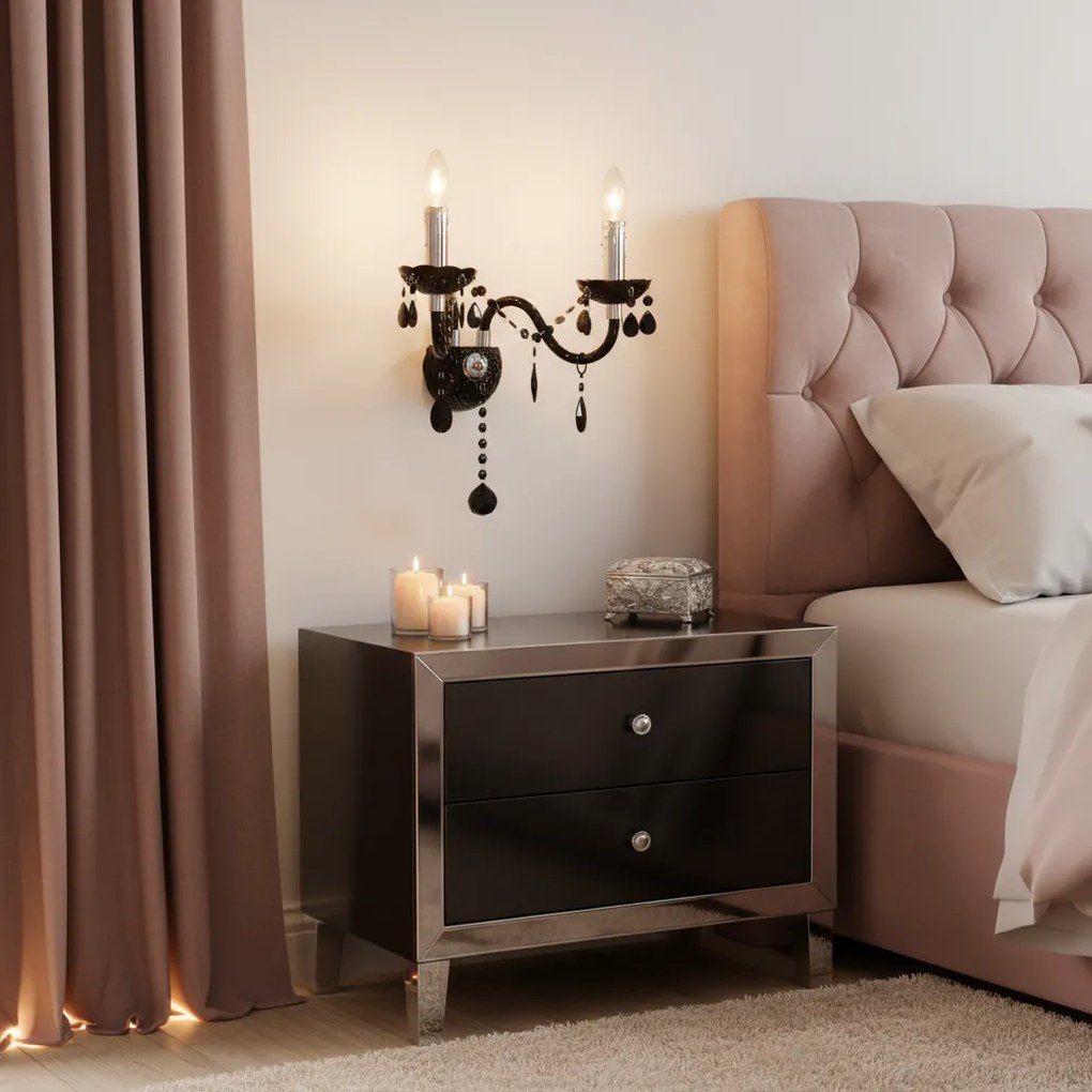 Toolight Toolight, nástenné svietidlo 2xE14, EBT018-2W, čierna, OSW-01235