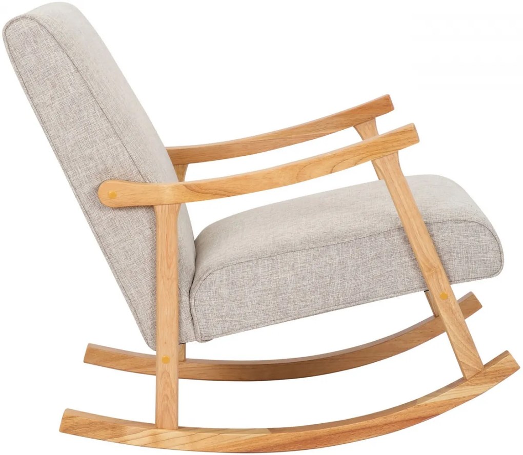 Design-Shop Hojdacie kreslo stolička Morelia - látka, drevené nohy natura - Krémová
