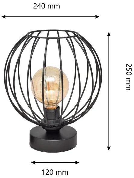 Stolná lampa MERCURE 1xE27/15W/230V čierna