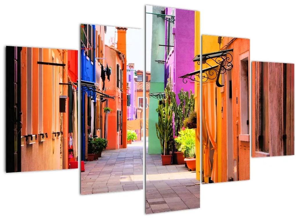 Obraz farebné talianskej uličky (150x105 cm)