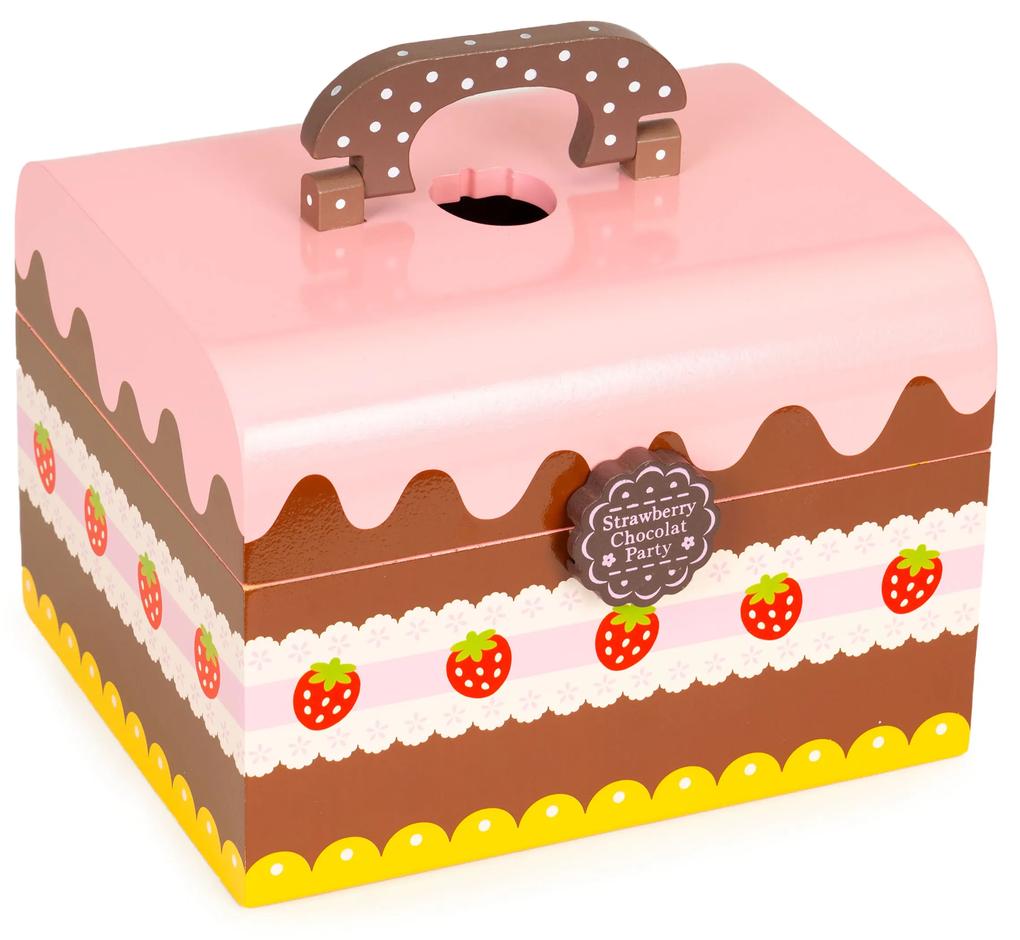MULTISTORE Drevená krabica sada sladkostí na rezanie torty 29 kusov