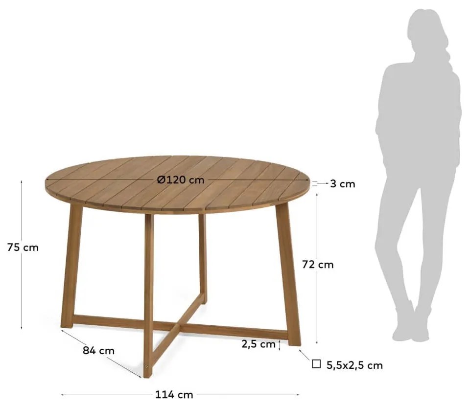 Okrúhly záhradný stôl dafne ø 120 cm MUZZA