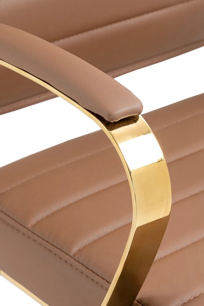 Kancelárska stolička Havanna - koženka - Svetlo hnedá