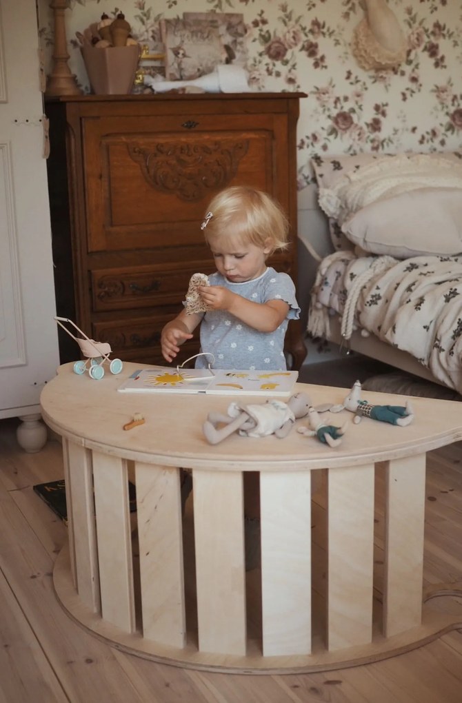 Detská pracovná doska k montessori hojdačke malá - telová /nude/