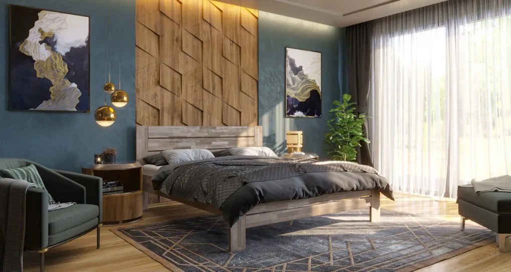 Posteľ Emilia 180x200 cm, šedý buk