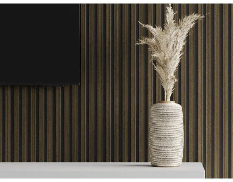 Mexen Lam-B, akustické stenové lamely 275 × 30 cm, HDF doska 4 mm, technická dyha, eben kráľovský, S100-275307-3015-020