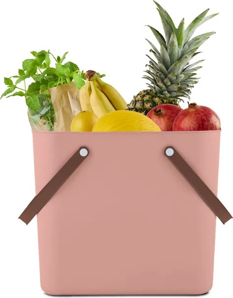Rotho Nákupná taška, kabelka, plastová MULTIBAG dl. uši, staroružová, 25l
