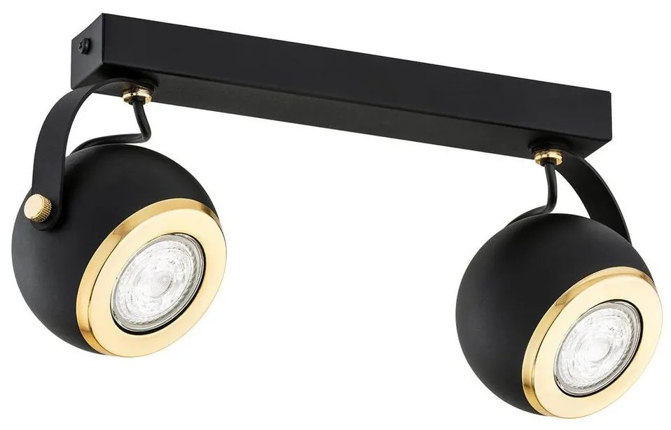 Argon 7039 - Bodové svietidlo KOS PLUS 2xGU10/5W/230V čierna/zlatá