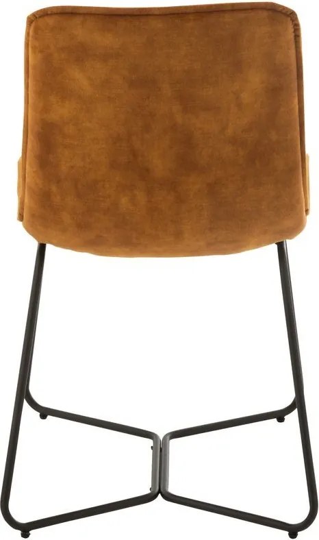 Okrová zamatová jedálenská stolička Chair Isabel Ochre - 64*47*89cm