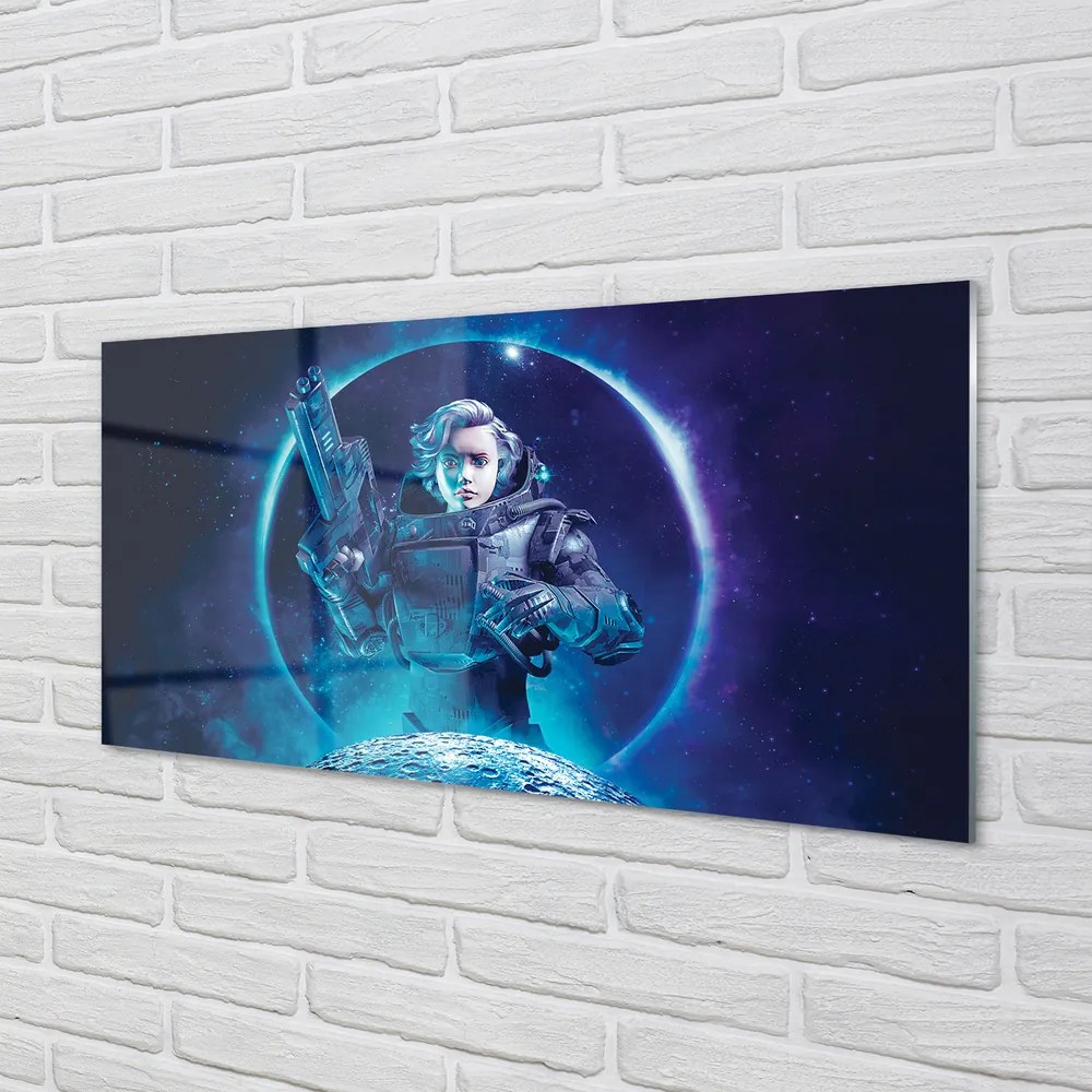 Obraz plexi Space žena moon 120x60 cm