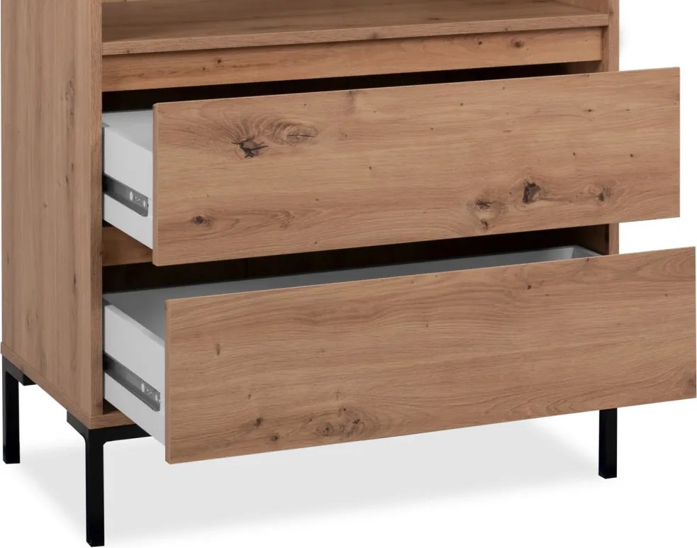 Široký regál so zásuvkami Korsika, dub artisan