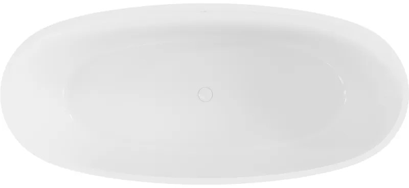 Mexen Torino, voľne stojaca vaňa z konglomerátu 155x78 cm, biela lesklá, 57271557810