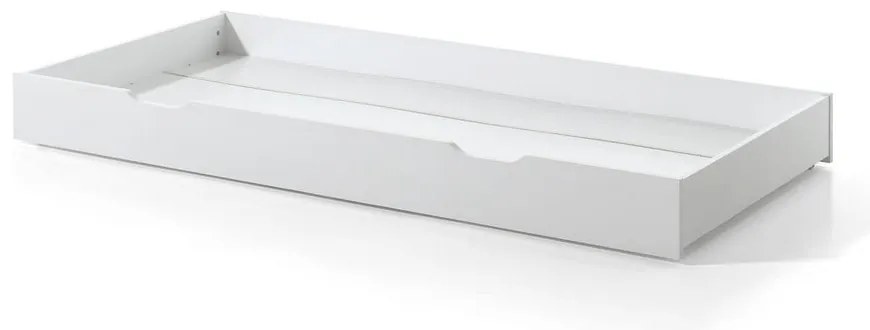 Biela domčeková detská posteľ z borovicového dreva s výsuvným lôžkom a úložným priestorom 90x200 cm DALLAS – Vipack