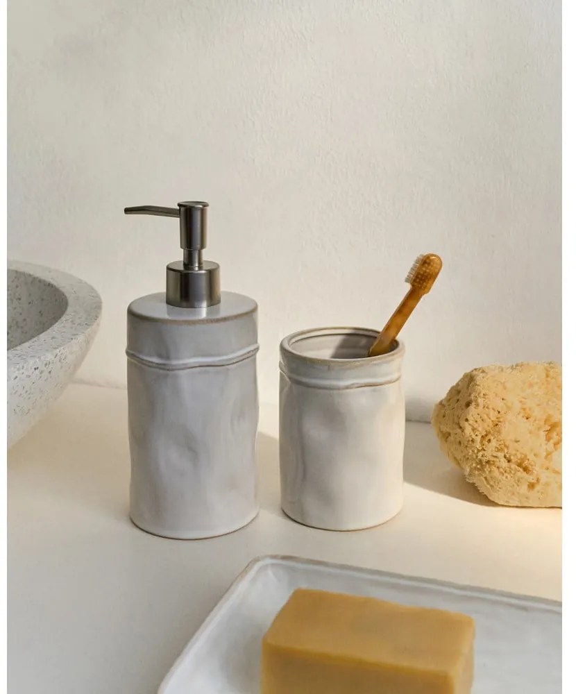 Krémový keramický téglik na zubné kefky Savel – Kave Home