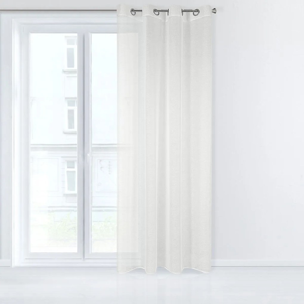 Vzdušná krémová záclona na kruhy 140 x 250 cm