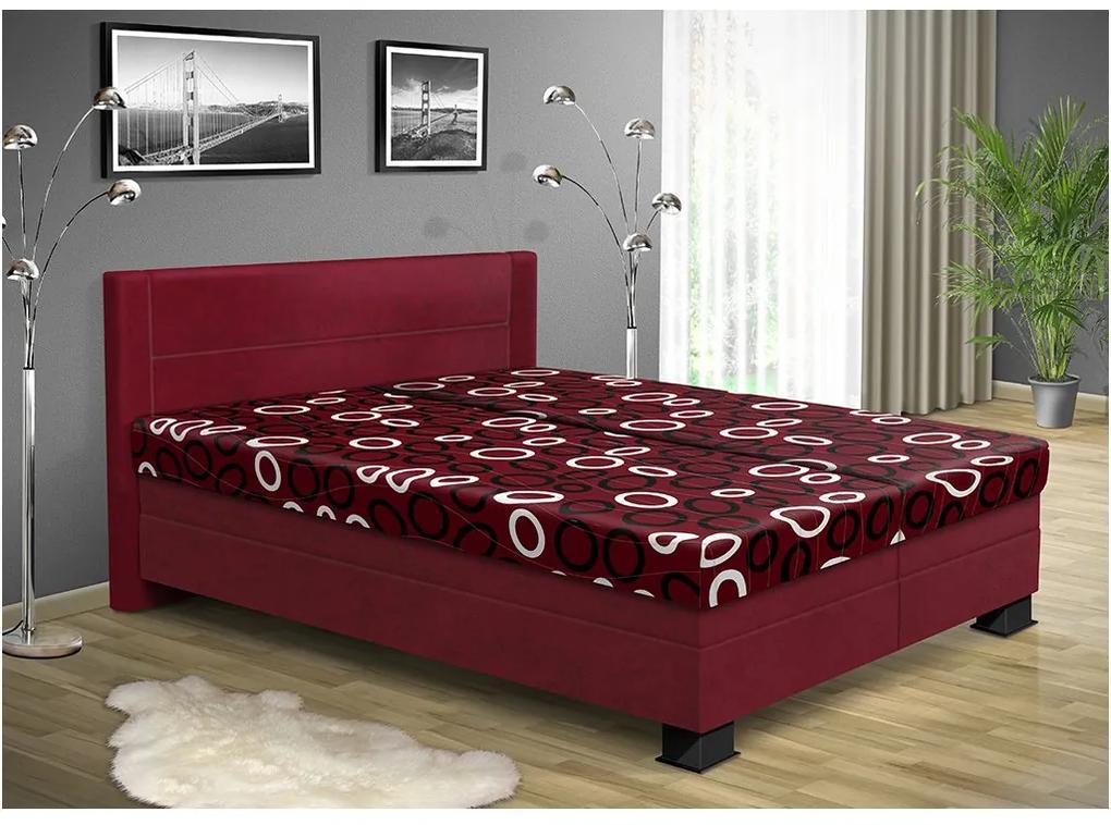 Nabytekmorava Čalúnená posteľ s úložným priestorom ALICE 200 x 170 cm farebné čalúnenie: šedá 36, čalúnenie: Mega 14 bordó