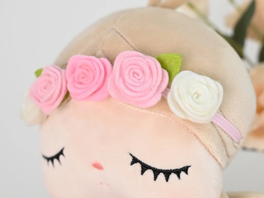 Bábika spiaca Anjelik farebné kvety 48 cm