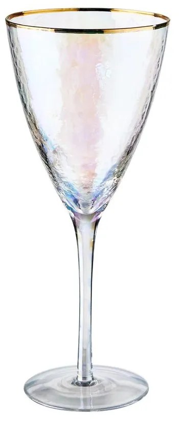 SMERALDA Sada pohárov na víno so zlatým okrajom 400 ml 6 ks