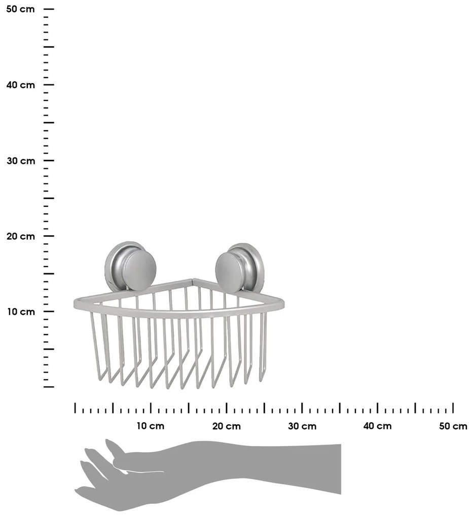 Polička do kúpeľne Espar, strieborná