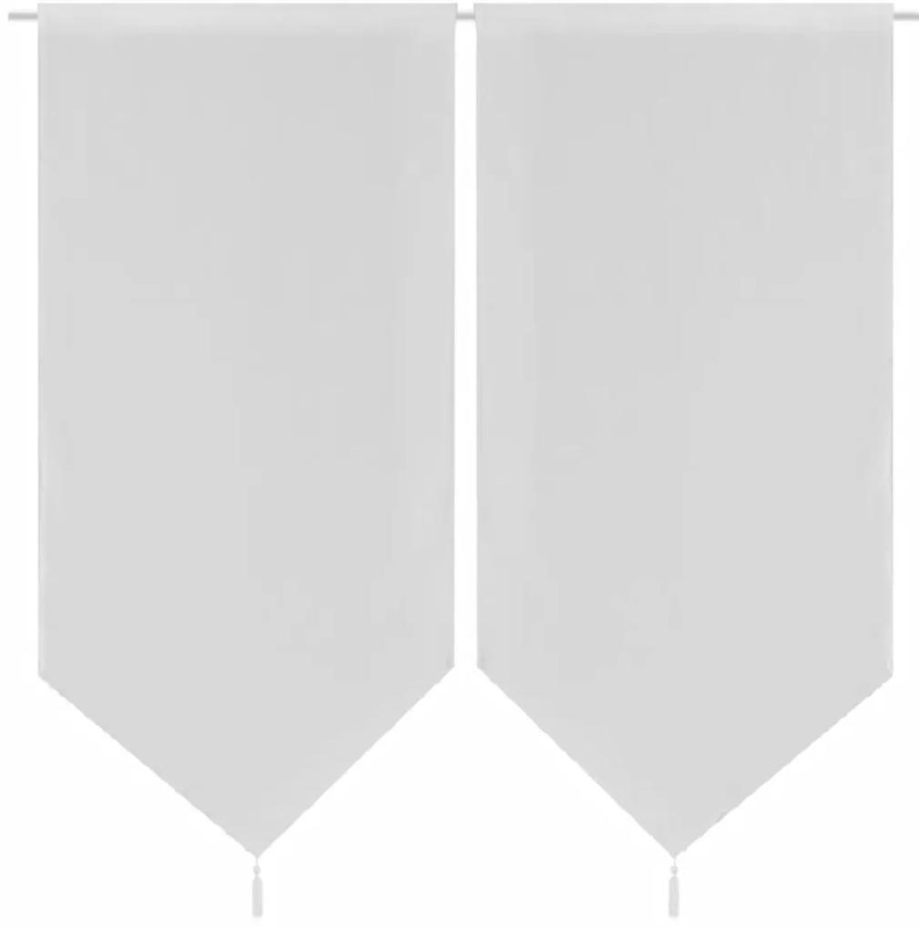 vidaXL 2 kuchynské záclony ľanového vzhľadu, 60 x 120 cm, biele
