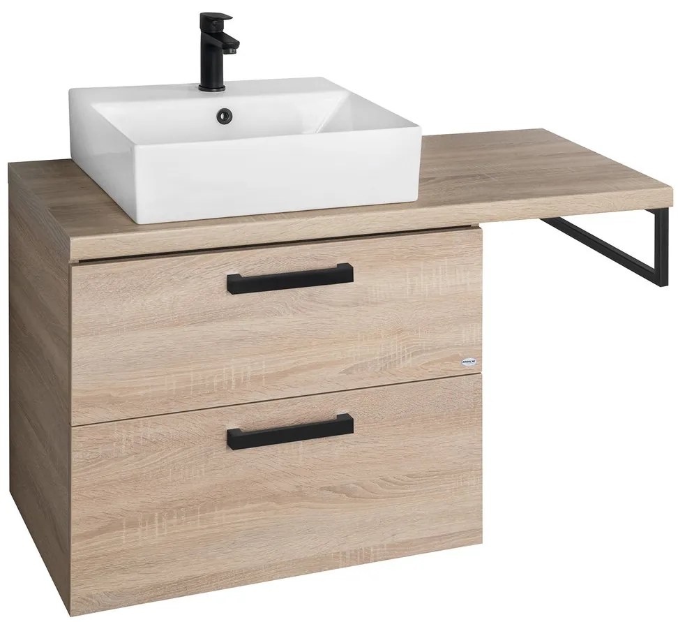 Aqualine Aqualine, VEGA Nábytková zostava do kúpeľne, šírka 125 cm, dub platina, VG883-02