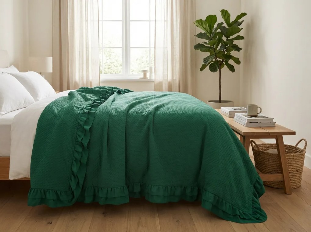 Prehoz na posteľ MONTEGO, zelený Rozmer: 170 x 210 cm
