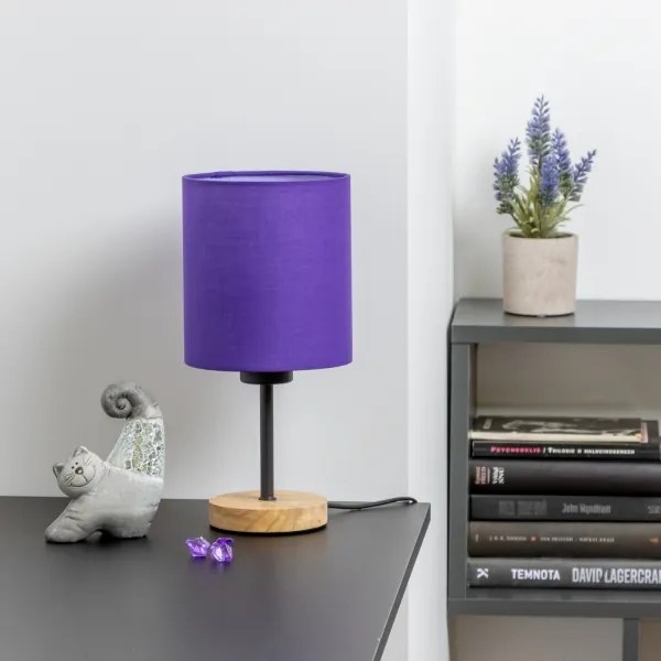 Brilagi - Stolná lampa NUBILA WOOD 1xE27/25W/230V dub/fialová