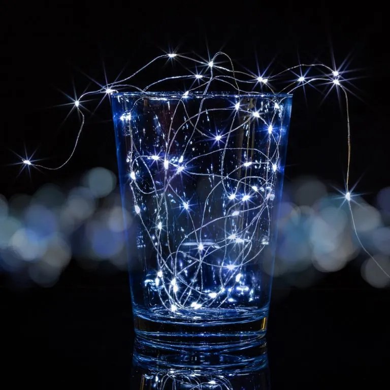 VOLTRONIC 2x svetelný drôt 200 LED, studená biela