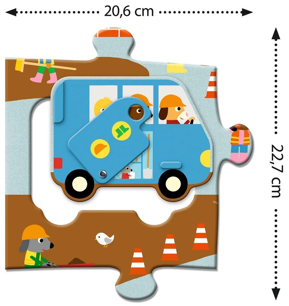 Puzzle - Stavenisko s pohyblivými vozidlami