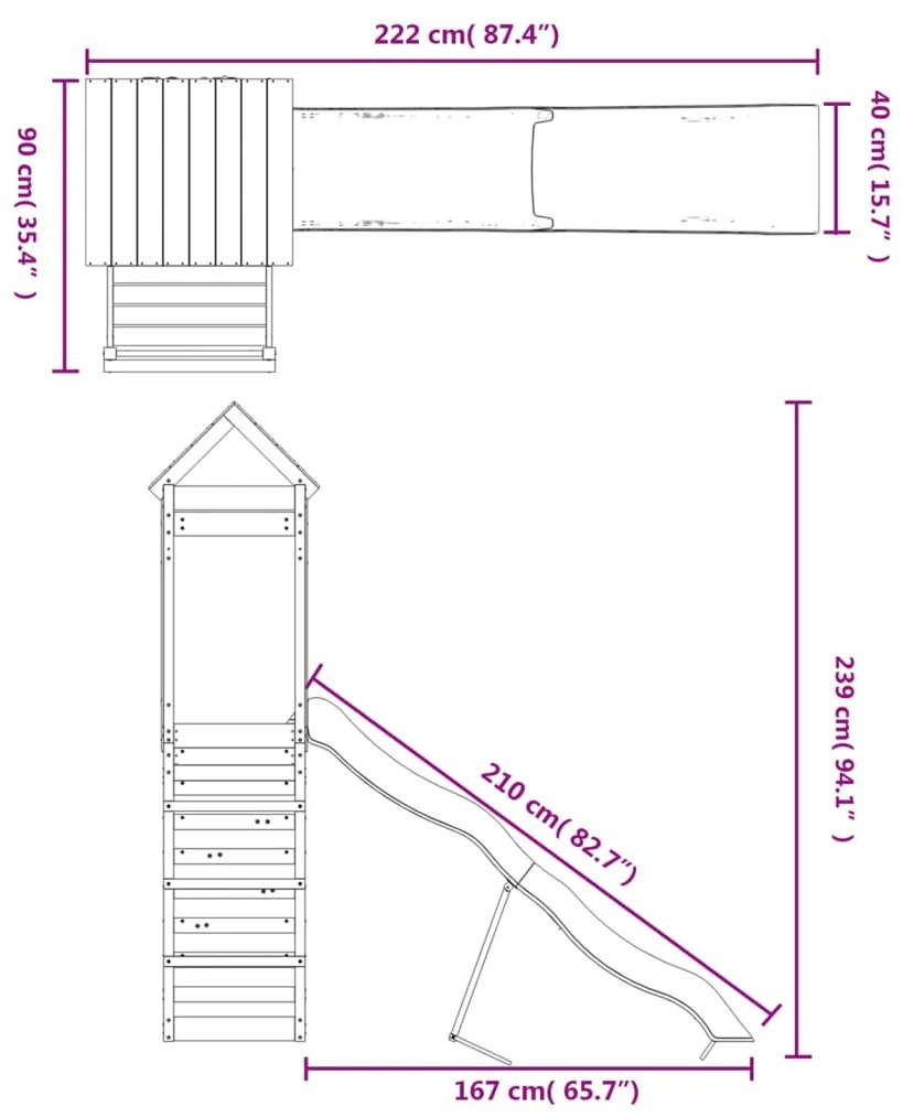 Vonkajšia súprava na hranie drevo douglas