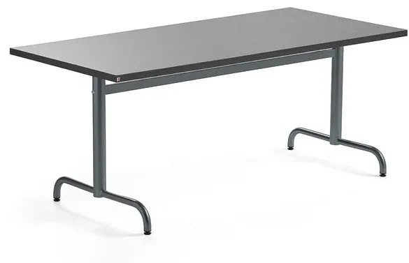 Stôl PLURAL, 1600x800x720 mm, linoleum - tmavošedá, antracit