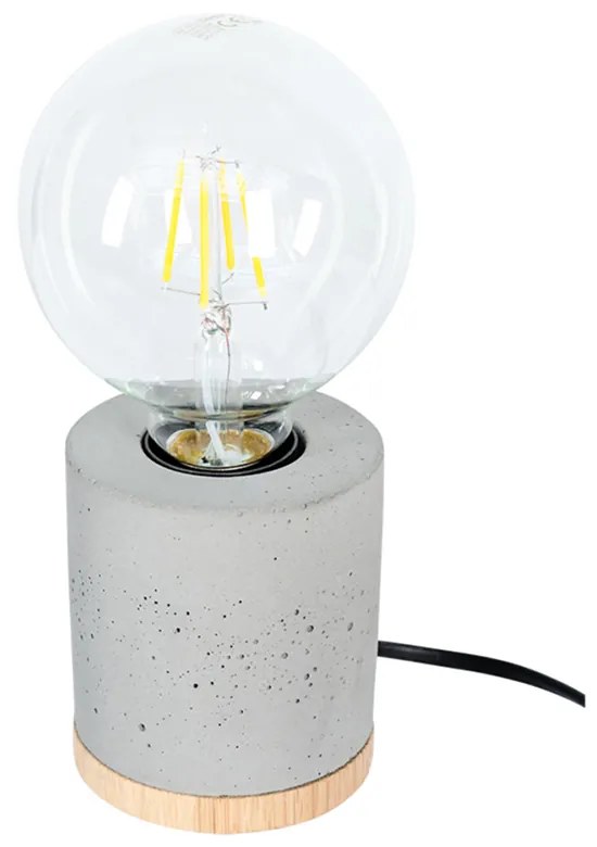 Stolová lampa Cesar 1xE27 Max.25W Olejovaný dub/sivá/čierna