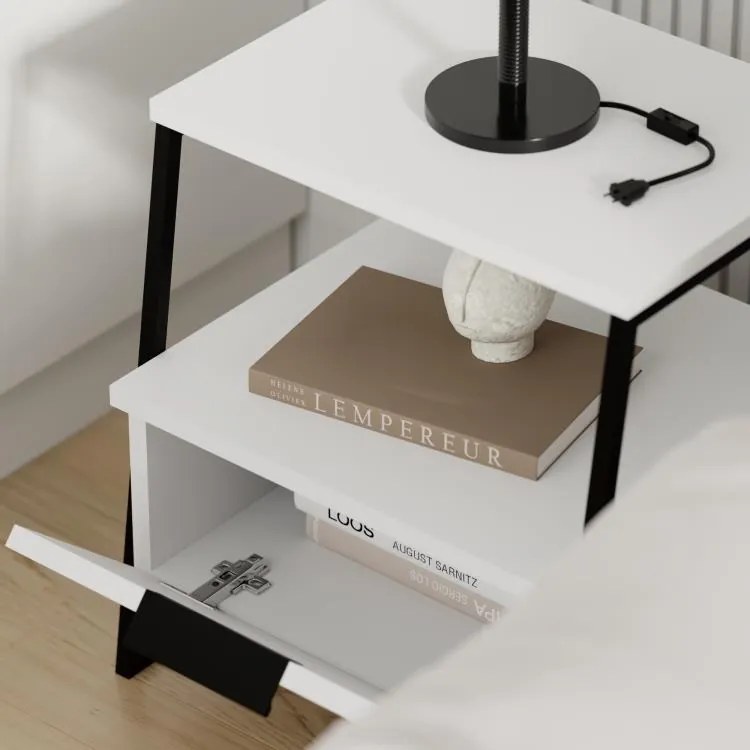 Nočný stolík Houseland Pal biely