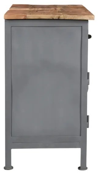 furniture-nabytek.cz - Masívna umývadlová skrinka Pinetown z mangového dreva a kovu, lakovaná, viacfarebná – 71×35×63 cm