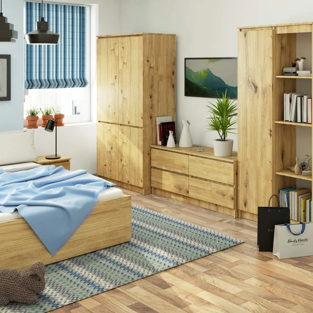 Šatníková skriňa CLP S90/4D dub artisan