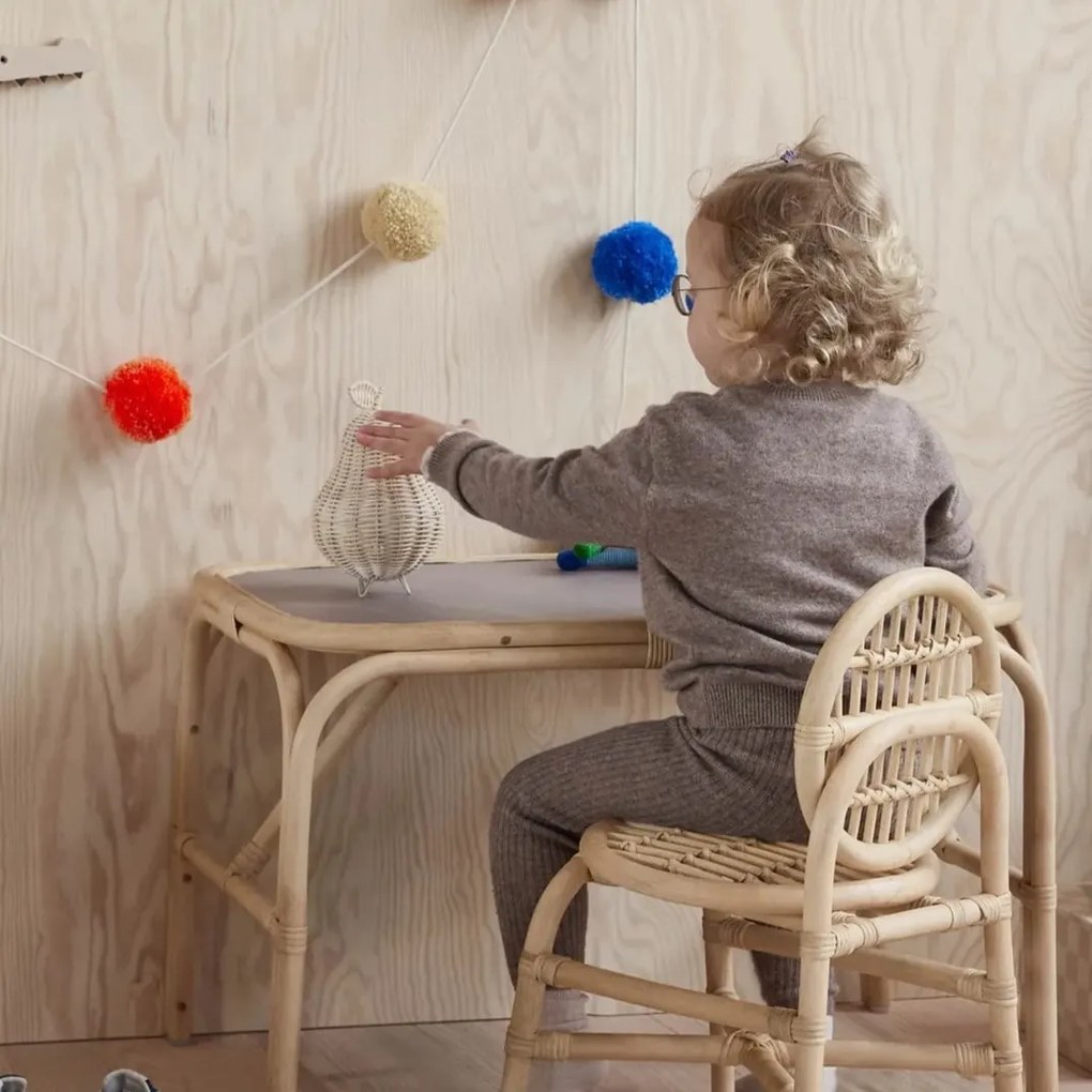OYOY Prenosná ratanová lampička Pear 20 cm