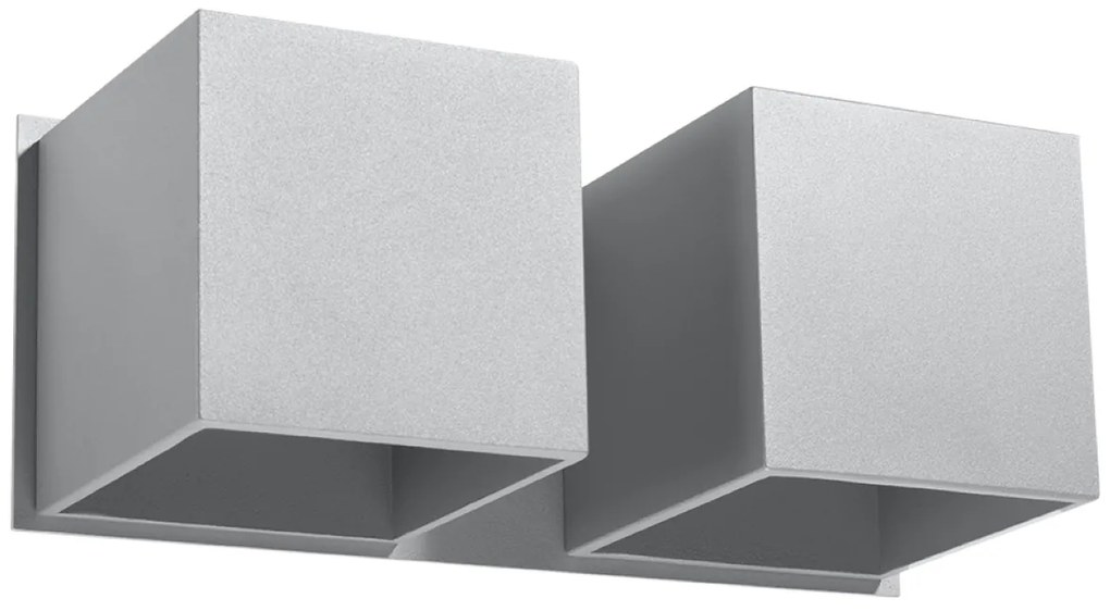 Nástenné svietidlo Quad, 2x sivé kovové tienidlo